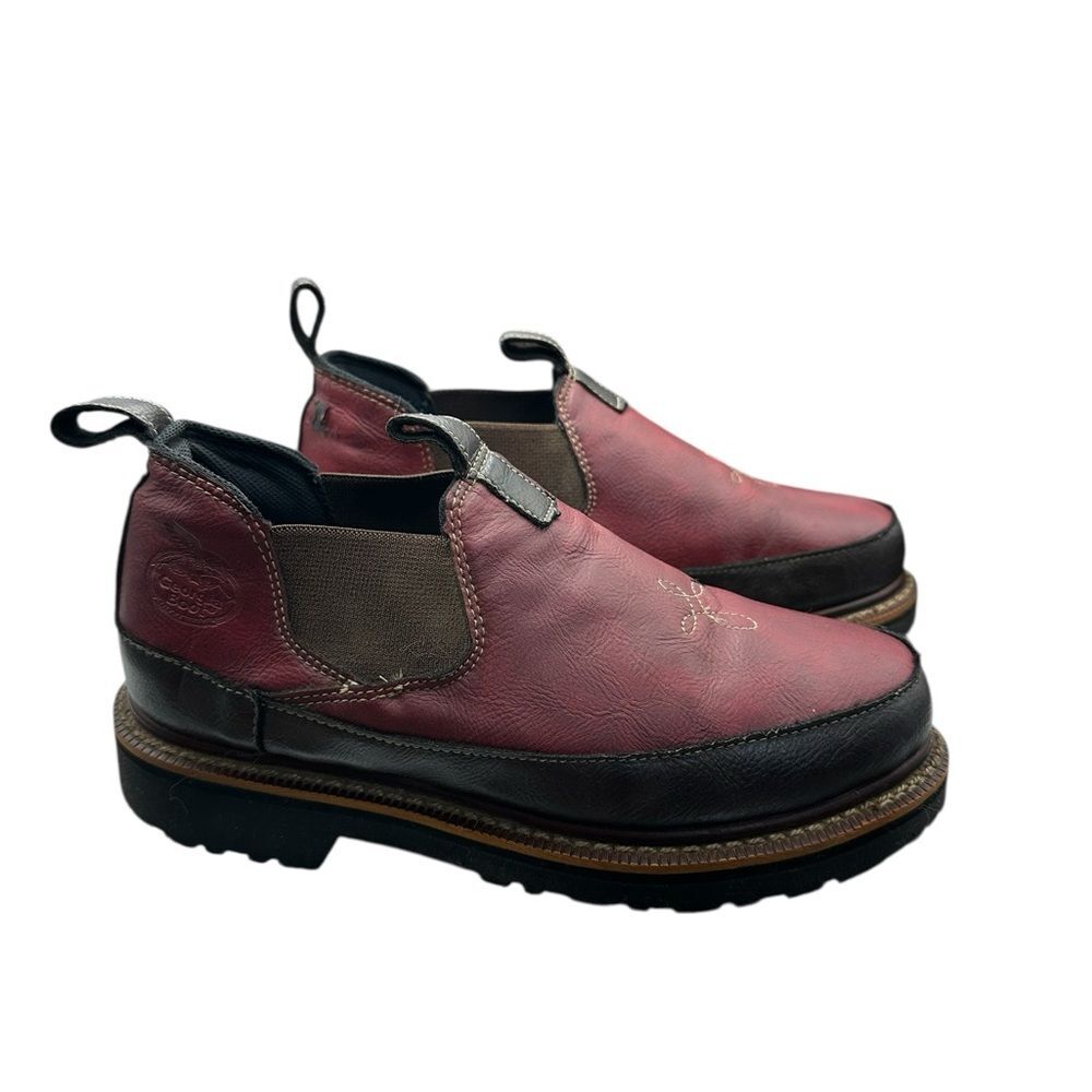 Georgia Giant GR185 Women’s Romeo Slip On Work Boots Burgundy Leather 8.5